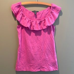 Ralph Lauren off shoulder ruffle tank Size Xs